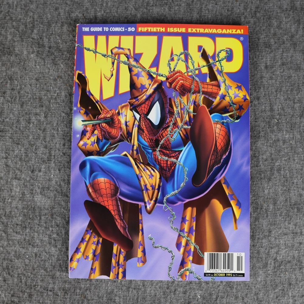Vintage Wizard The Guide To Comics 50 Spider-Man Magazine Oct 1995 USA